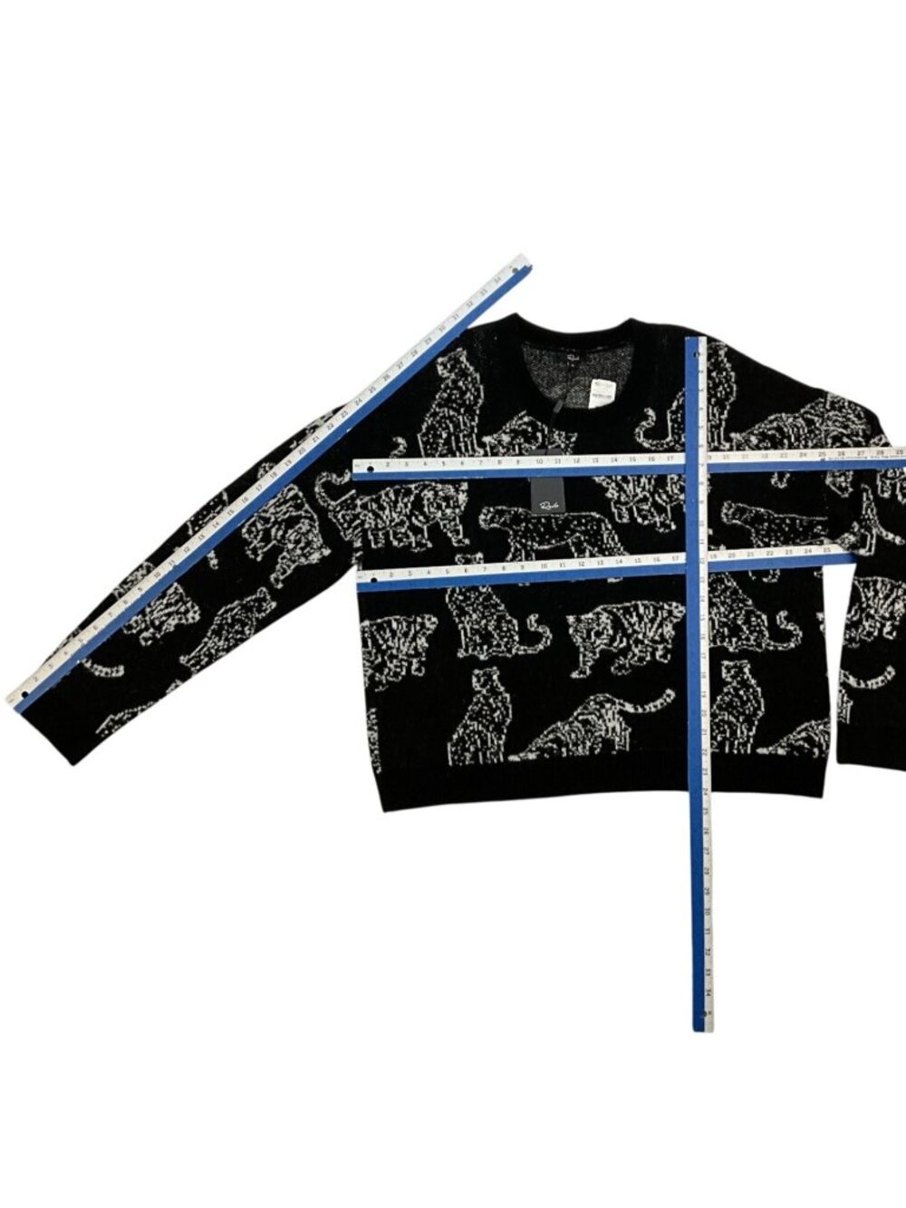 Rails Perci Charcoal Cats Sweater XL Black Wool Blend Crewneck NEW - Picture 9 of 16